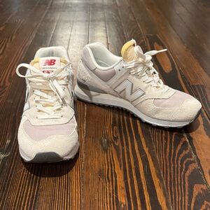 Men’s New Balance Beige and White Athletic Shoes